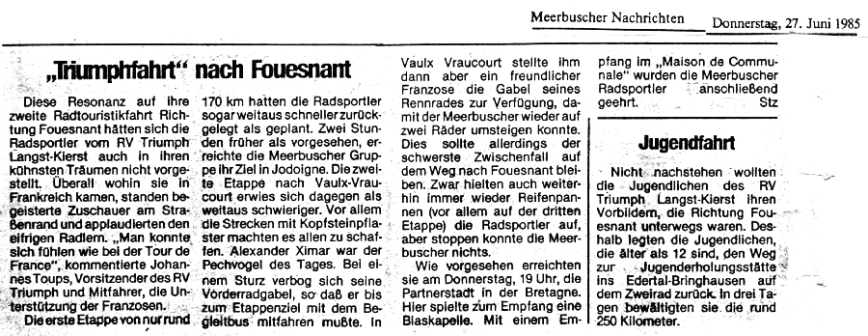 Meerbuscher Nachrichten, 27 juin 1985