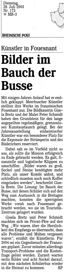 Rheinische Post, 29 juillet 2003