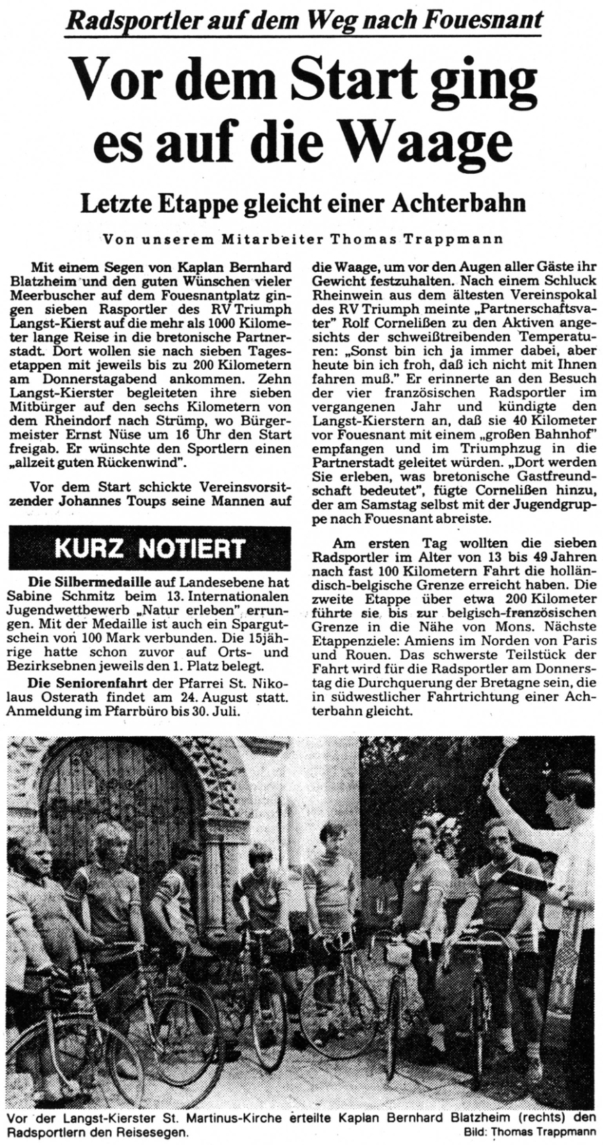 Rheinische Post, 11 juillet 1983