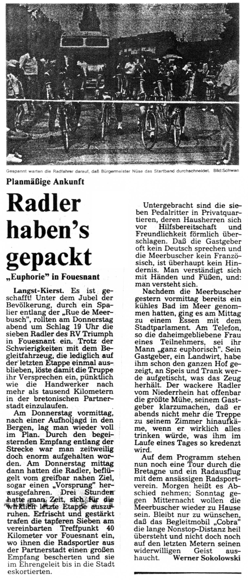 Westdeutsche Zeitung, 16 juillet 1983