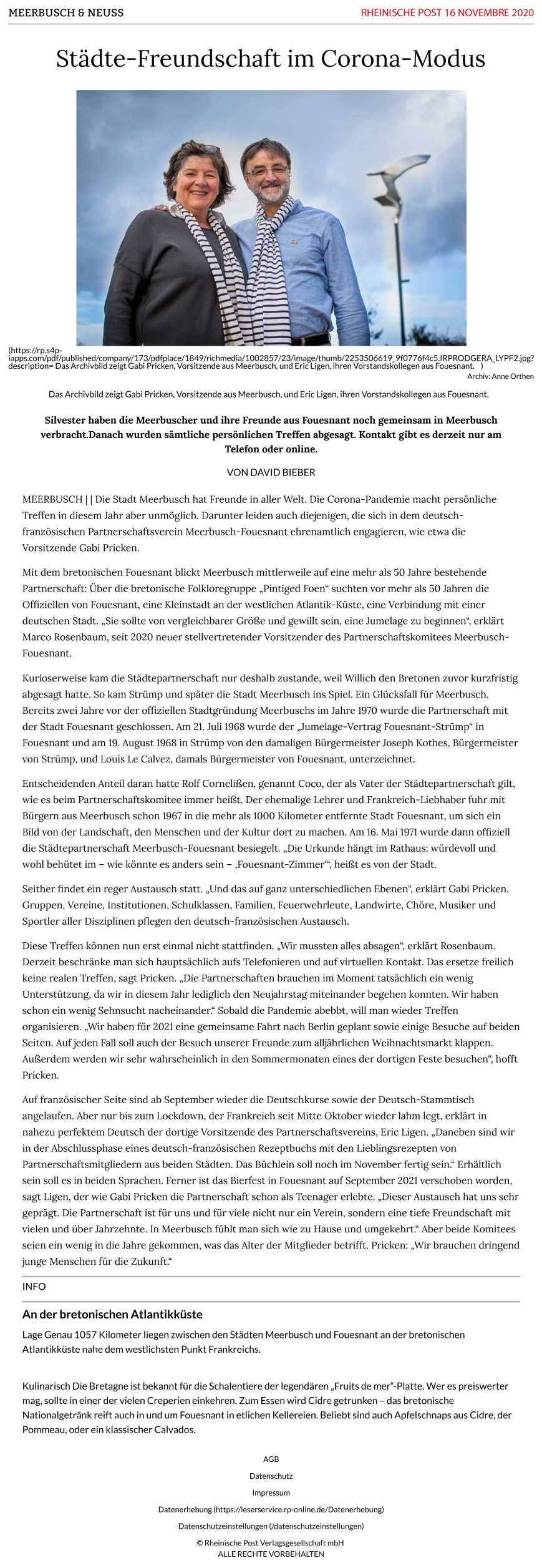 Rheinische Post, 16 novembre 2020